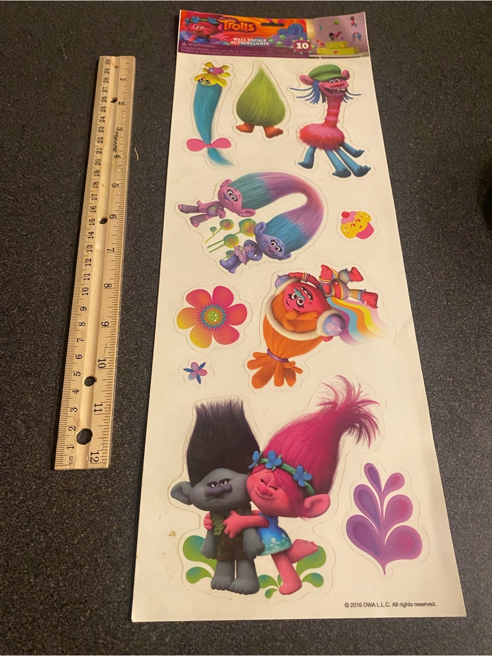 Trolls Character Wall Decals - Colorful Hair Characters